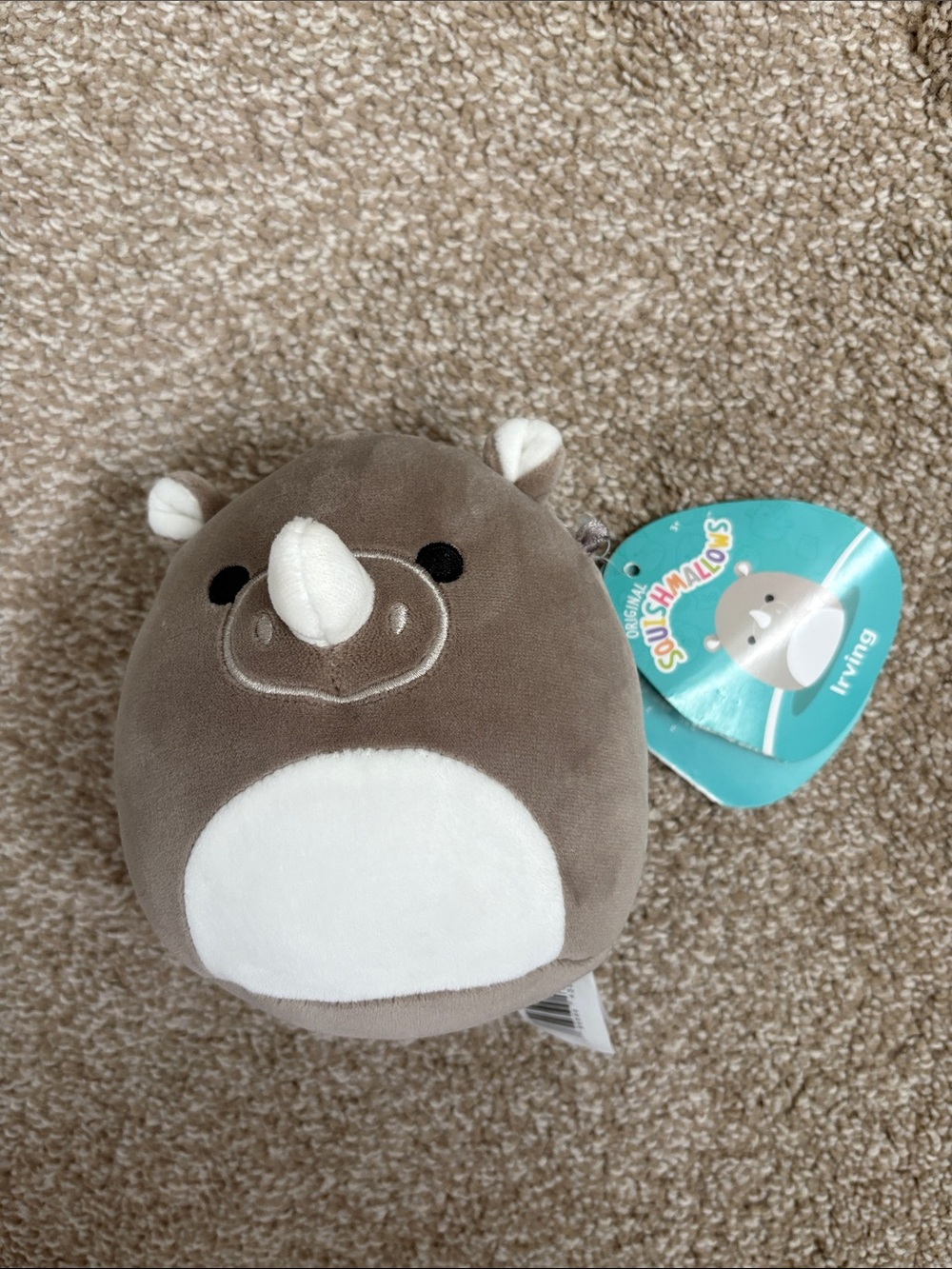 Squishmallows Irving Rhino Plush - Brown & White